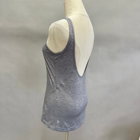 Lululemon Open Back Tank in Gray size 6 high neck yoga workout - Picture 8 of 15